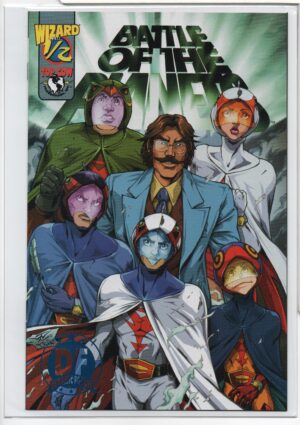 BATTLE OF THE PLANETS #1/2 – AUTHENTIC BLUE FOIL VARIANT – NUMBERED DF COA - 2002