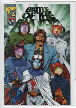 BATTLE OF THE PLANETS #1/2 – AUTHENTIC BLUE FOIL VARIANT – NUMBERED DF COA - 2002