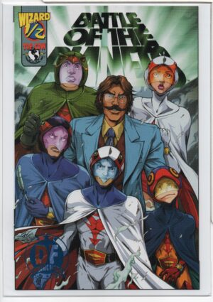 BATTLE OF THE PLANETS #1/2 – AUTHENTIC BLUE FOIL VARIANT – NUMBERED DF COA - 2002