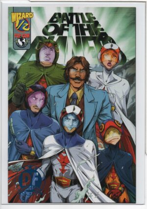 BATTLE OF THE PLANETS #1/2 – AUTHENTIC BLUE FOIL VARIANT – NUMBERED DF COA - 2002