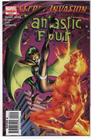 SECRET INVASION: FANTASTIC FOUR #2 – TIE IN ISSUE – HUMAN TORCH - BONGOTONE COVER - 2008