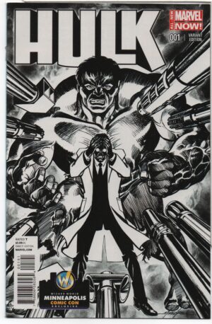 HULK #1 – WIZARD WORLD MINNEAPOLIS B&W VARIANT – MARK WAID – MIKE GRELL COVER - 2014