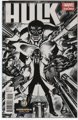 HULK #1 – WIZARD WORLD MINNEAPOLIS B&W VARIANT – MARK WAID – MIKE GRELL COVER - 2014