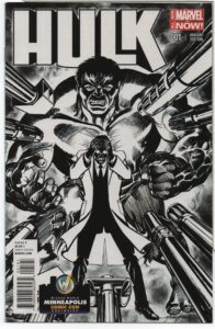 HULK #1 – WIZARD WORLD MINNEAPOLIS B&W VARIANT – MARK WAID – MIKE GRELL COVER - 2014