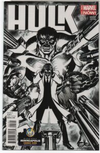 HULK #1 – WIZARD WORLD MINNEAPOLIS B&W VARIANT – MARK WAID – MIKE GRELL COVER - 2014