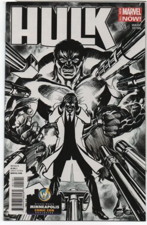 HULK #1 – WIZARD WORLD MINNEAPOLIS B&W VARIANT – MARK WAID – MIKE GRELL COVER - 2014
