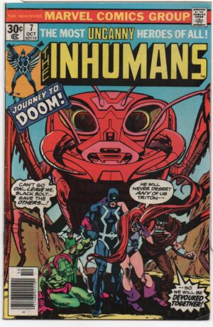 INHUMANS #7 – 1ST DEMON-REBELS – GIL KANE COVER – 30 CENT COVER PRICE - 1976