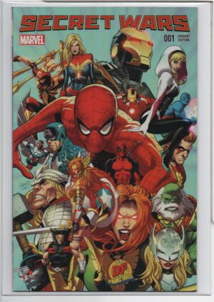 SECRET WARS #1 – Dynamic Forces Exclusive – GREG LAND Variant - LIMITED - DF COA - 2015
