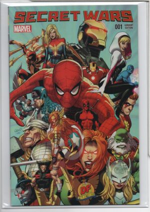 SECRET WARS #1 – DF EXCLUSIVE – GREG LAND VARIANT - LIMITED - DF COA - DOCTOR DOOM - 2015