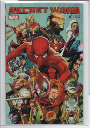 SECRET WARS #1 – DF EXCLUSIVE – GREG LAND VARIANT - LIMITED - DF COA - DOCTOR DOOM - 2015