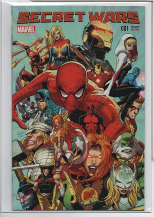 SECRET WARS #1 – DF EXCLUSIVE – GREG LAND VARIANT - LIMITED - DF COA - DOCTOR DOOM - 2015