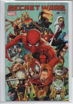 SECRET WARS #1 – DF EXCLUSIVE – GREG LAND VARIANT - LIMITED - DF COA - DOCTOR DOOM - 2015