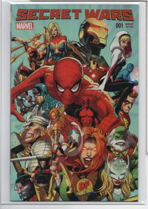 SECRET WARS #1 – DF EXCLUSIVE – GREG LAND VARIANT - LIMITED - DF COA - DOCTOR DOOM - 2015