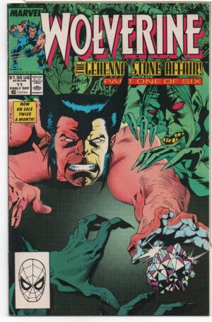 WOLVERINE #11 – GEHENNA STONE AFFAIR – KEVIN NOWLAN COVER – PETER DAVID - DIRECT - 1989