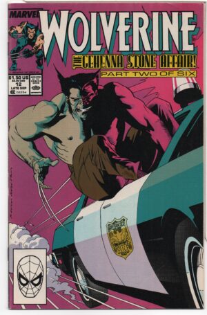 WOLVERINE #12 – GEHENNA STONE AFFAIR – PETER DAVID – KEVIN NOWLAN COVER – DIRECT - 1989