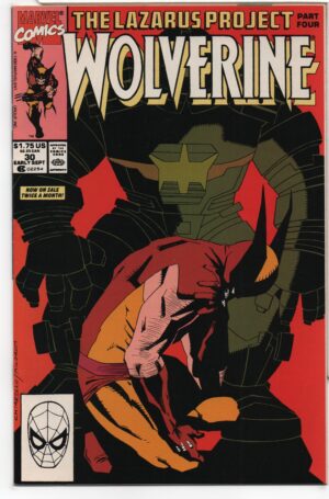 WOLVERINE #30 – LAZARUS PROJECT – MARY JO DUFFY - MARK CHIARELLO COVER – DIRECT - 1990