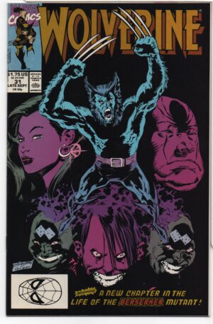 WOLVERINE #31 – KEY ISSUE – KILLING ZONE – LARRY HAMA – MARC SILVESTRI COVER – DIRECT - 1990