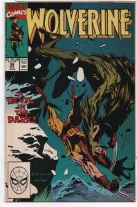 WOLVERINE #34 – 1ST HUNTER IN DARKNESS – LARRY HAMA – MARC SILVESTRI COVER – DIRECT - 1990