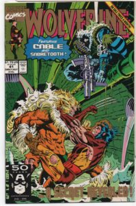 WOLVERINE #41 – MARC SILVESTRI 2ND PRINT – GOLD LOGO – DOWN IN THE BOTTOMS - 1991