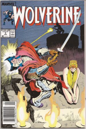 WOLVERINE #3 – NEWSSTAND VARIANT – THE BLACK BLADE – JOHN BUSCEMA COVER - 1989